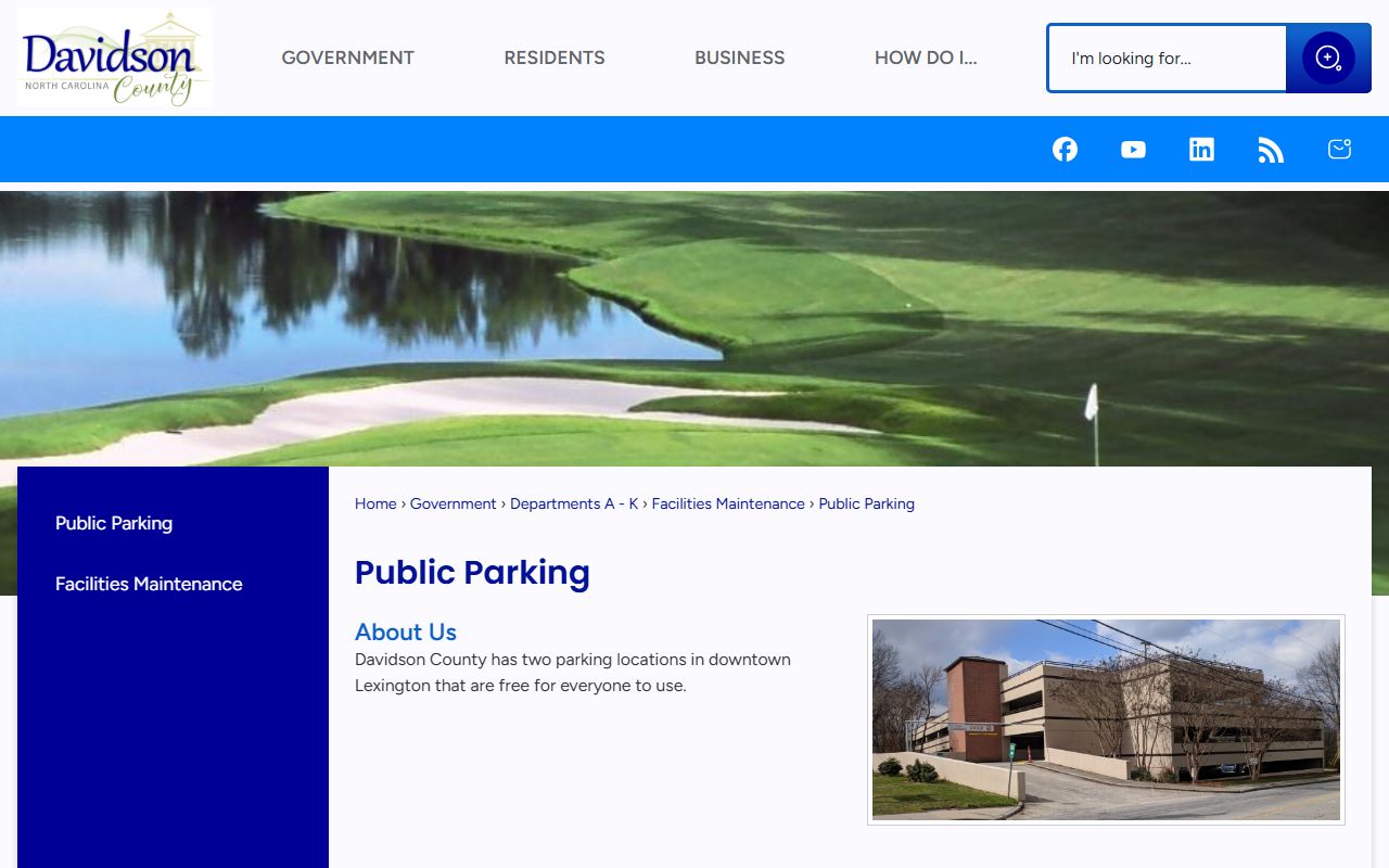 Davidson County Jail visitor parking record for Lexington custody trips