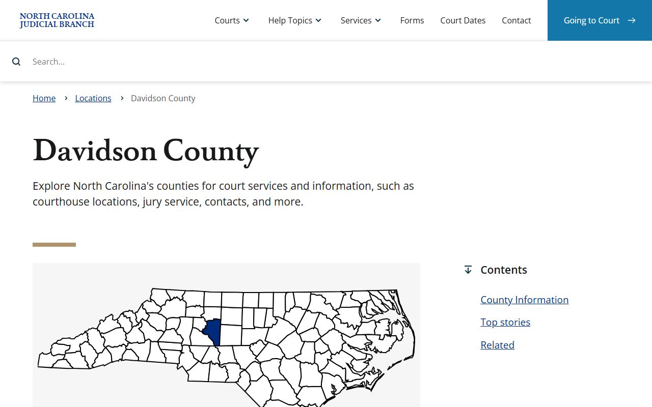Davidson County court records after arrest official court location page